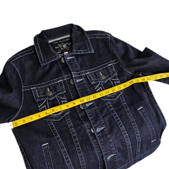 True Religion Mens Reflective Trucker Jacket, Denim, Button Up, Size Small, NWT - Picture 6 of 10